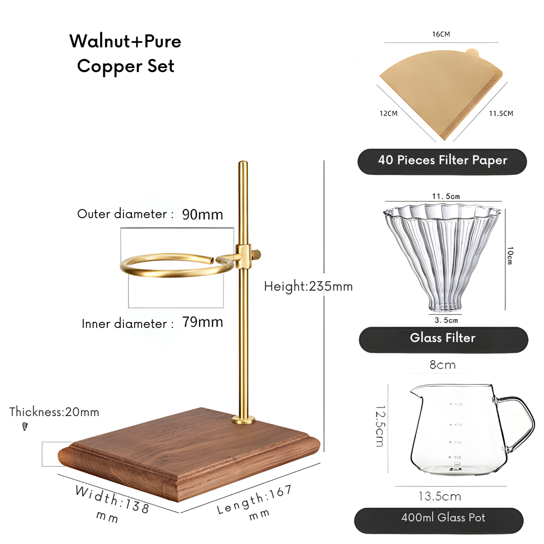 Premium Adjustable Pour-Over Coffee Dripper Stand Set